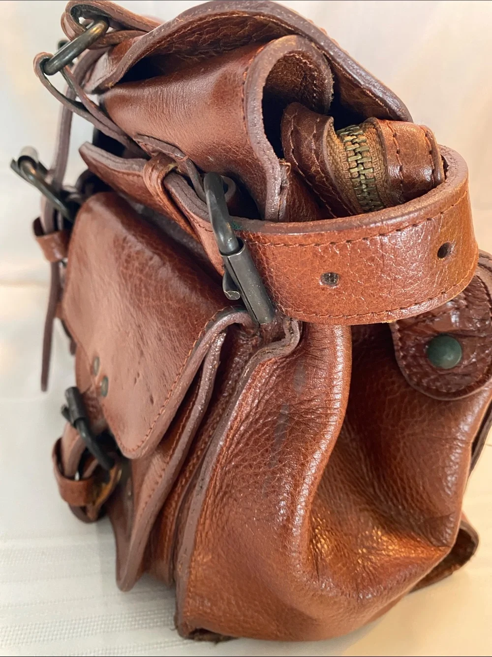Candela brown leather shoulder bag satchel